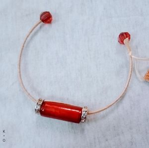 Adjustable Red and Pink Cuff Bracelet